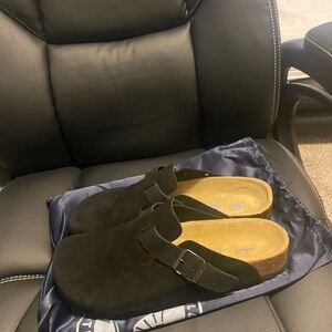 Birkenstock Black Suede Sandals
